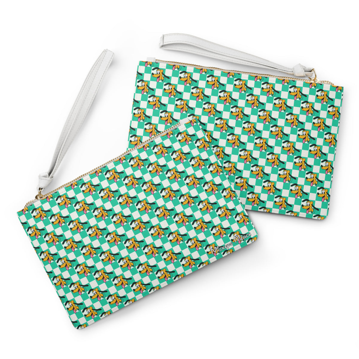 Teal Checkerboard Pluto Convertible Wristlet Clutch