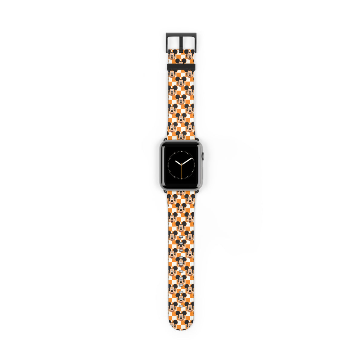Orange Checkerboard Mickey Whimsical Watch Band - Apple
