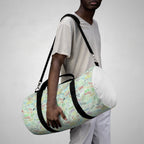 Character Autographs on Green Travel Duffel Bag