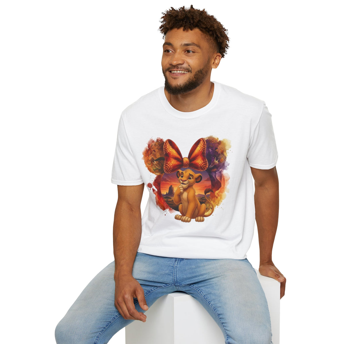 Lion King - Simba's Curious Sunset Tribal Vignette Unisex Graphic Tee