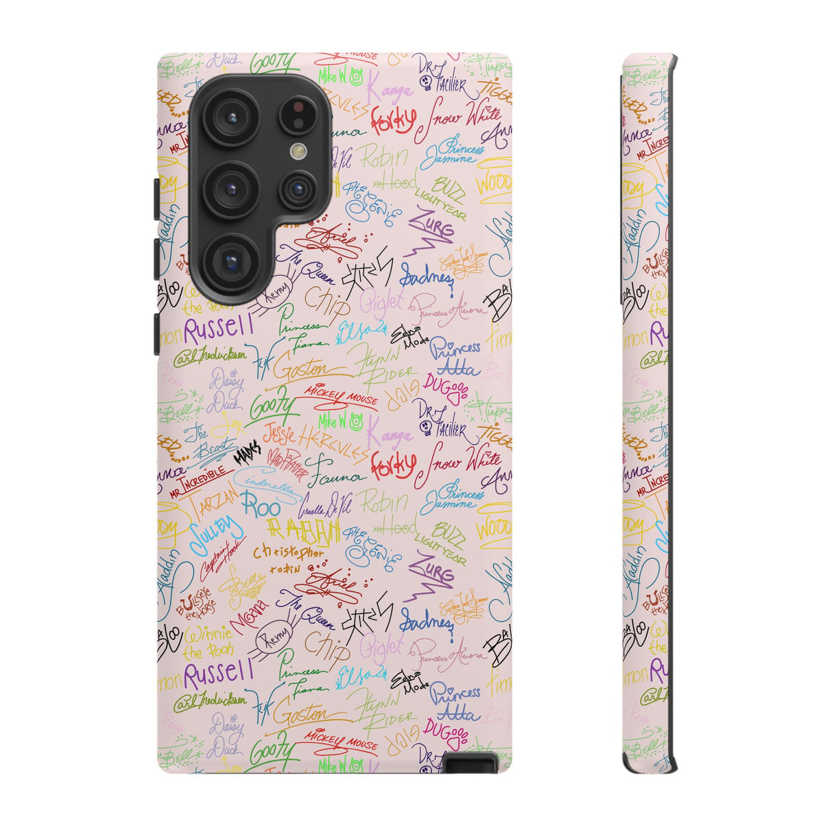 Character Autographs on Pink Resort Ready Cell Phone Tech Case