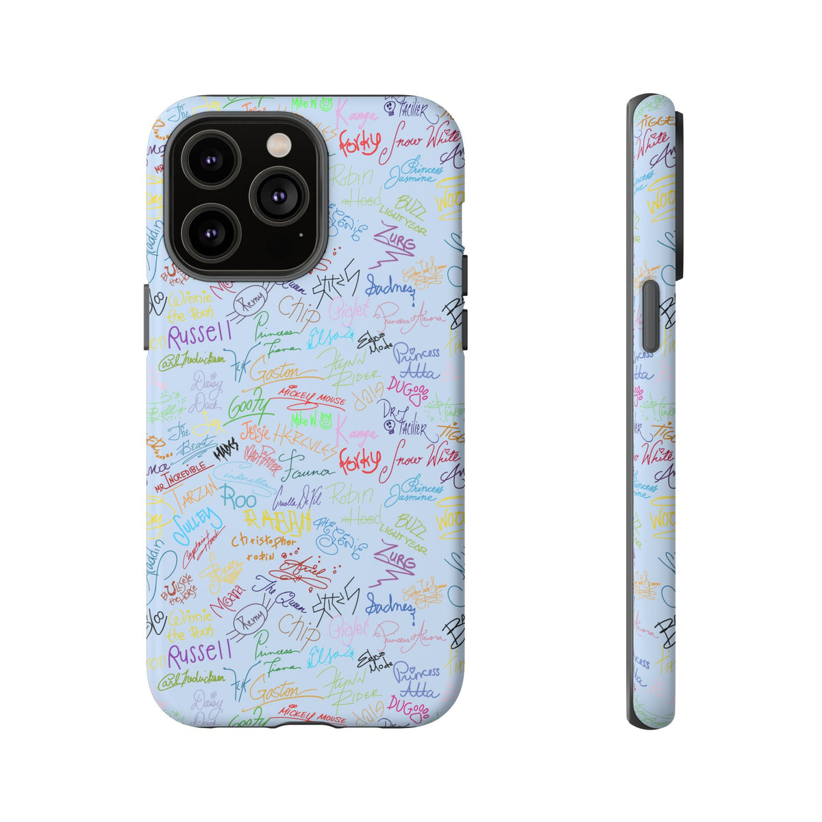 Character Autographs on Blue Resort Ready Cell Phone Tech Case