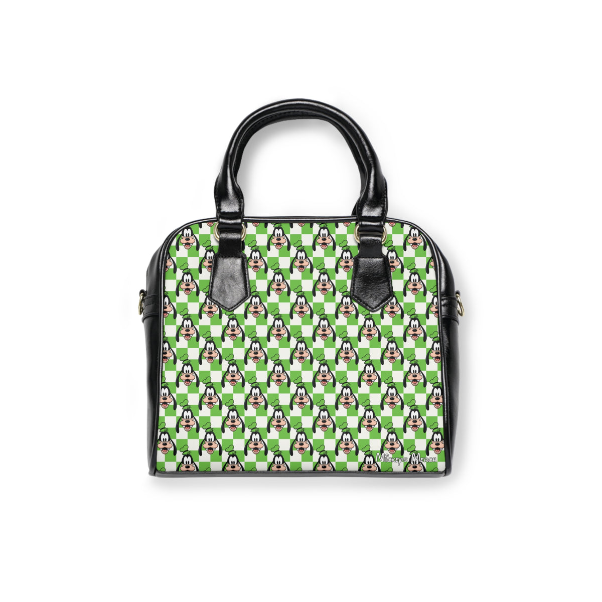 Green Checkerboard Goofy Shoulder Handbag