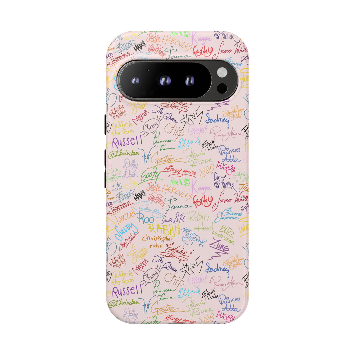 Character Autographs on Pink Resort Ready Cell Phone Tech Case