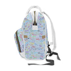 Character Autographs on Blue Magic Maker Diaper Daypack