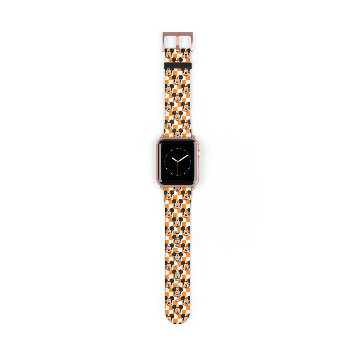 Orange Checkerboard Mickey Whimsical Watch Band - Apple