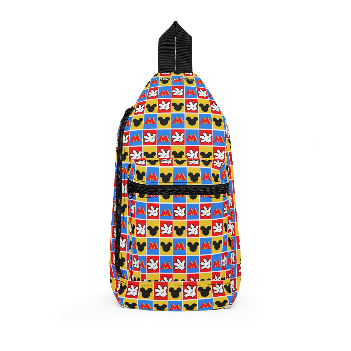 Checkerboard Mickey Hands Crossbody Sling Bag