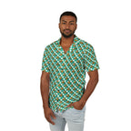 Teal Checkerboard Pluto Hawaiian Shirt