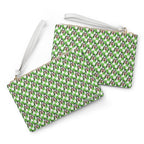 Green Checkerboard Goofy Convertible Wristlet Clutch