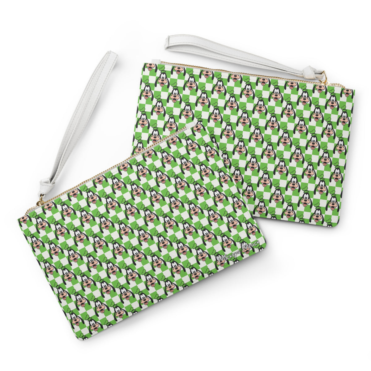 Green Checkerboard Goofy Convertible Wristlet Clutch