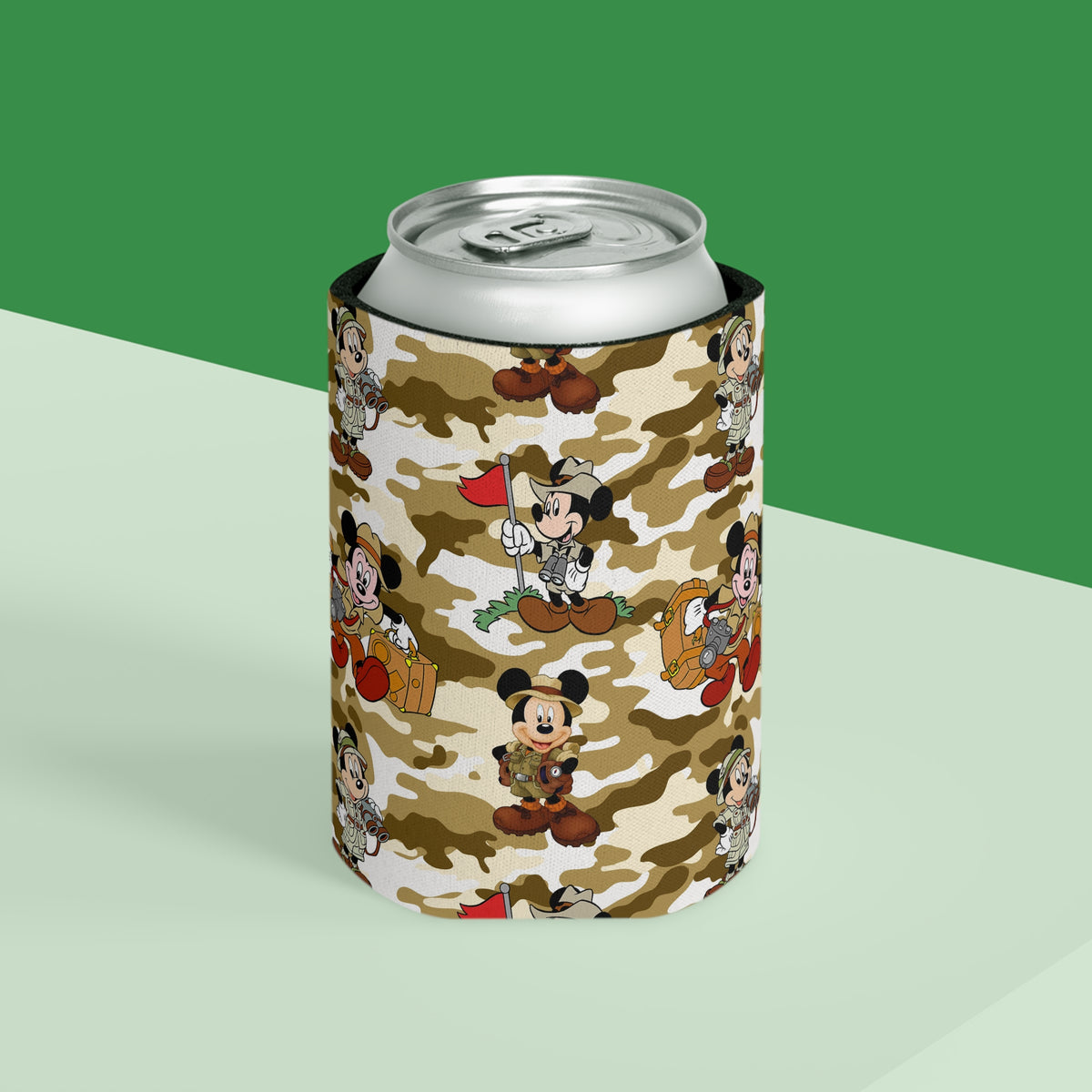 Jungle Camo Mickey Can Cooler Drink Koozie