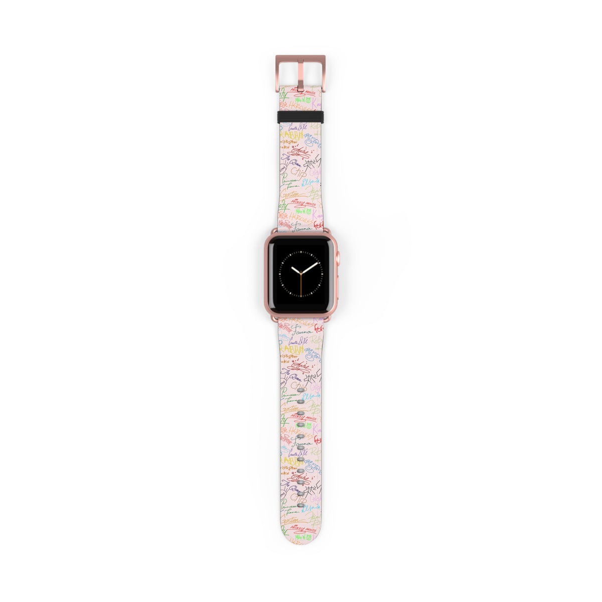 Character Autographs on Pink Whimsical Watch Band - Apple