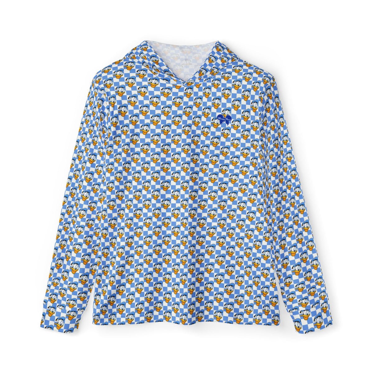 Blue Checkerboard Donald Hooded Sun Shirt