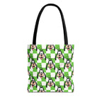 Green Checkerboard Goofy Tote Bag