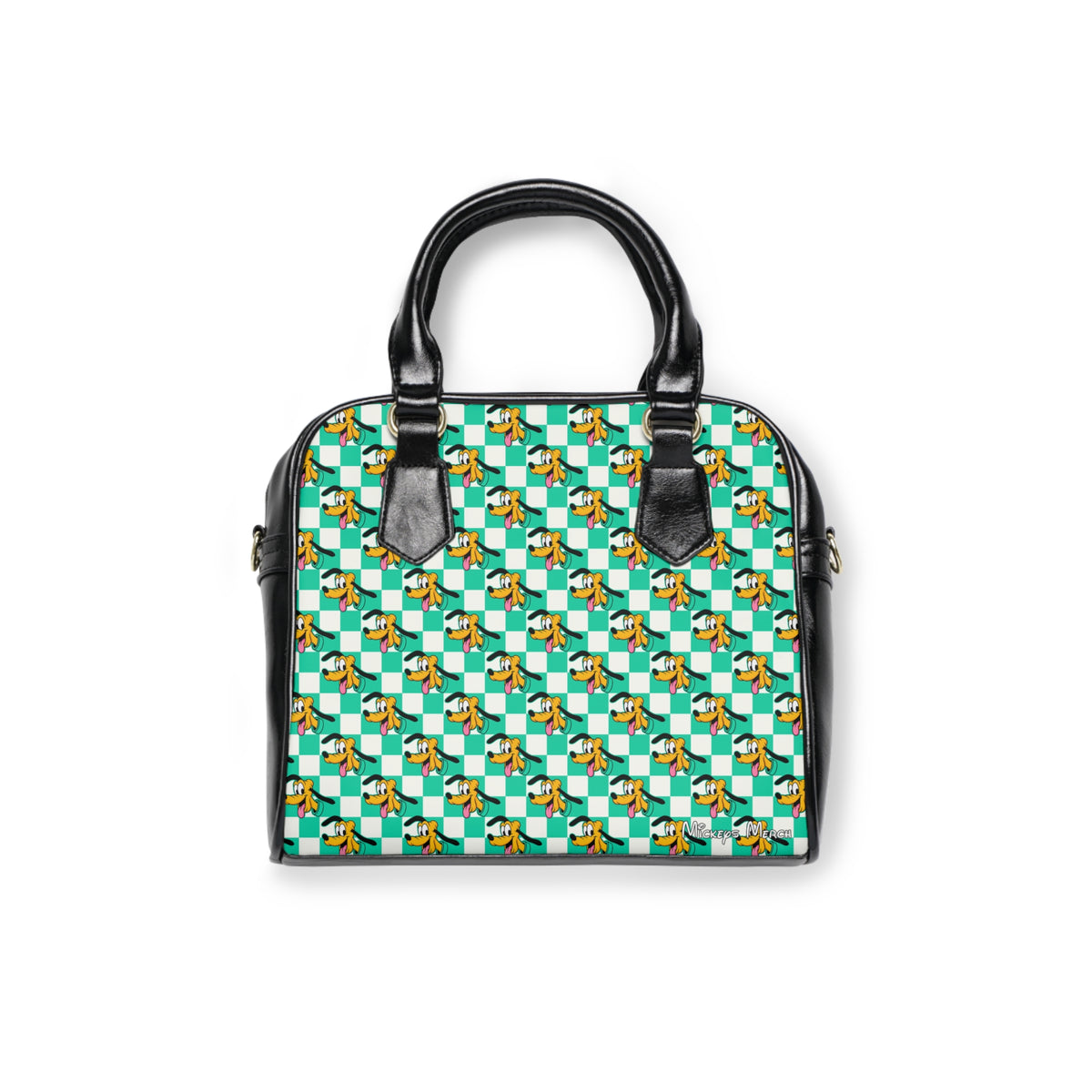 Teal Checkerboard Pluto Shoulder Handbag