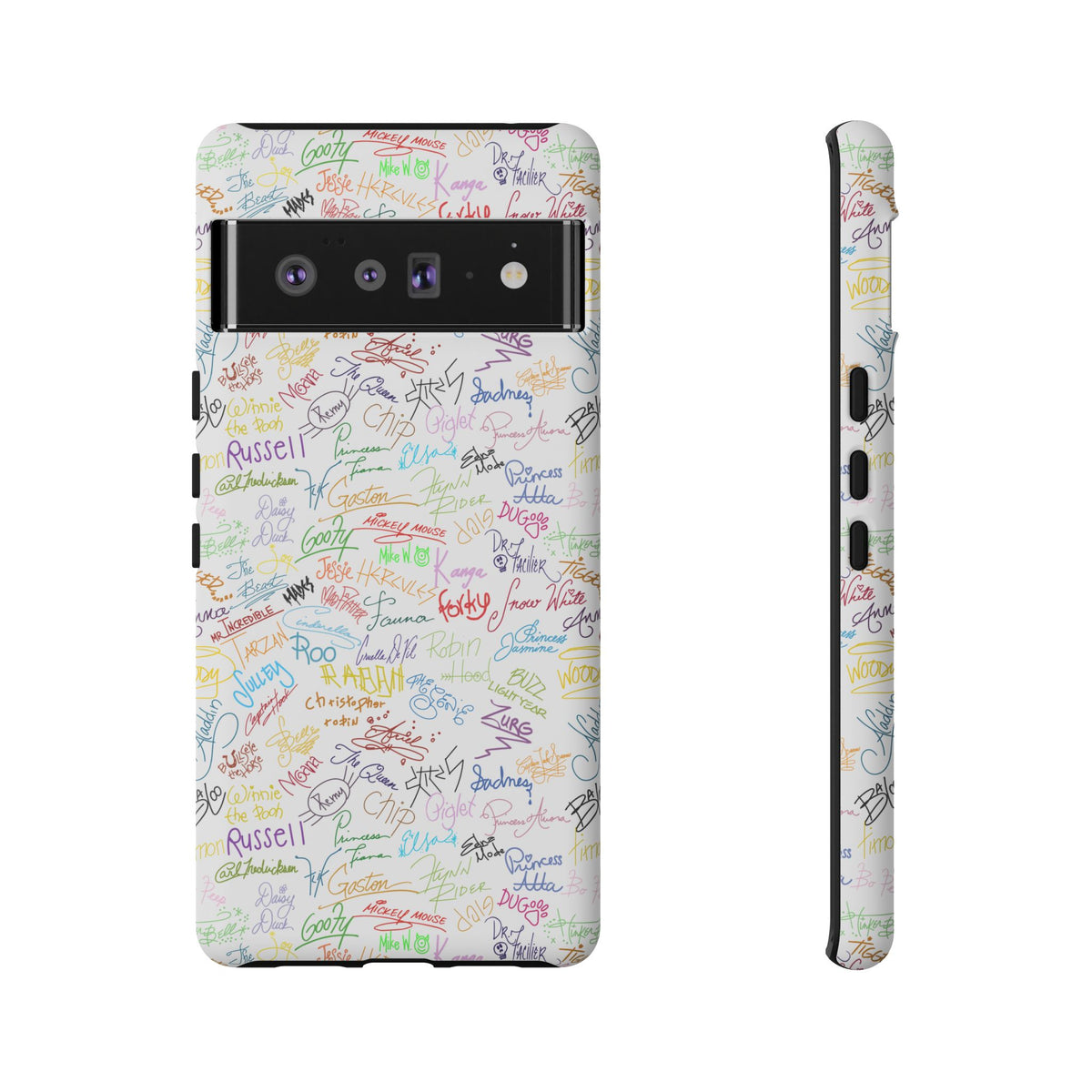 Character Autographs on White Resort Ready Cell Phone Tech Case