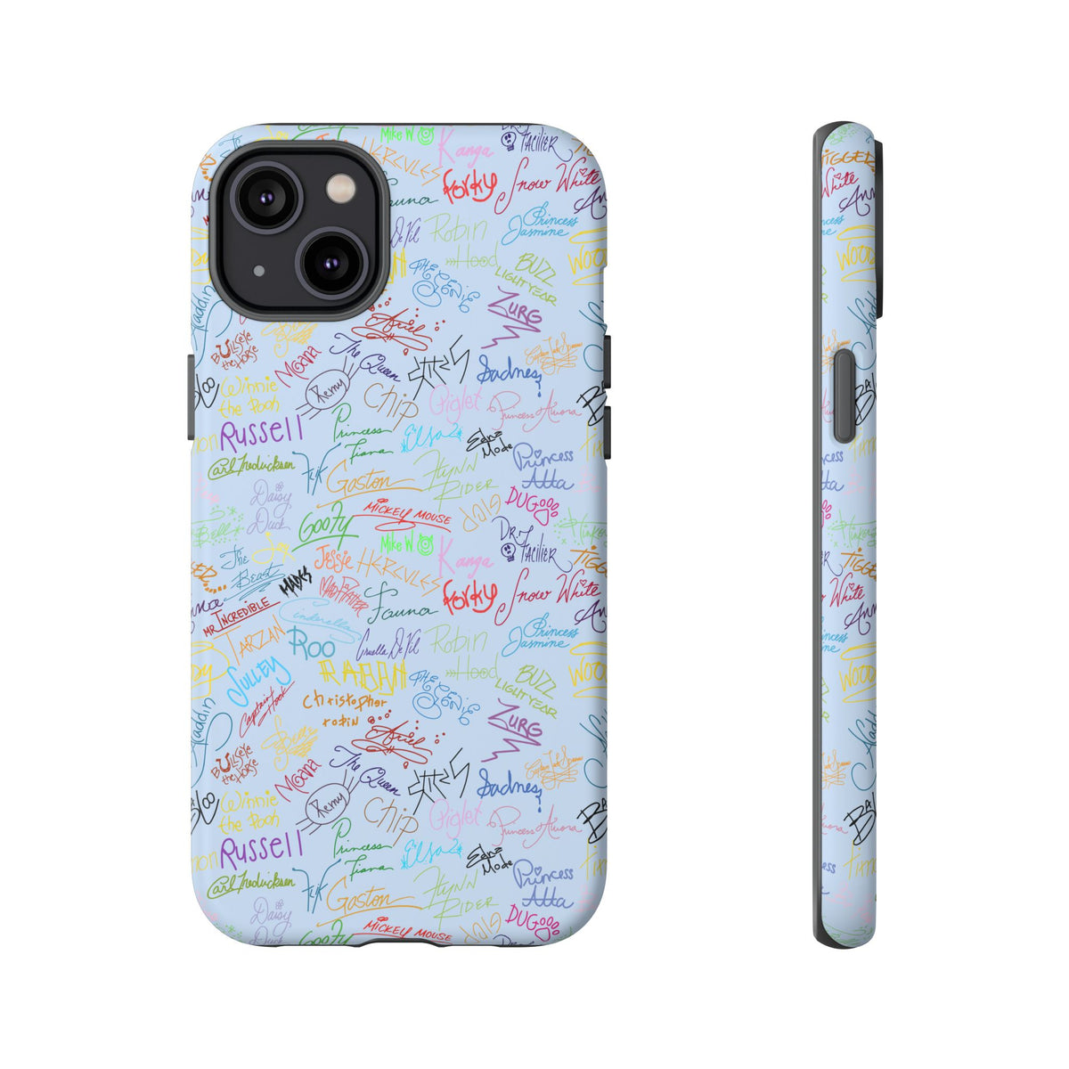 Character Autographs on Blue Resort Ready Cell Phone Tech Case