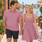 3. Coordinated couple at lagoon pavilion