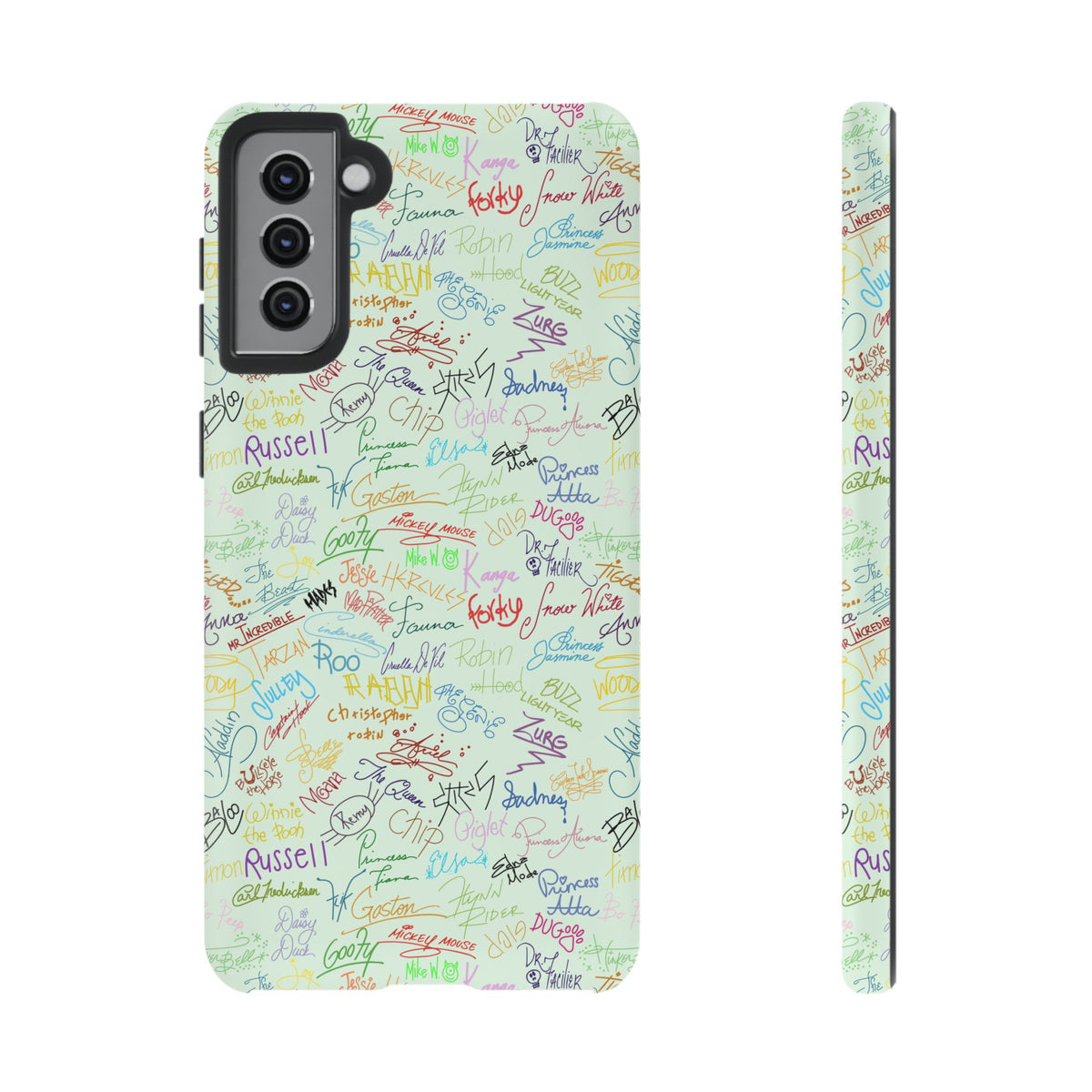Character Autographs on Green Resort Ready Cell Phone Tech Case