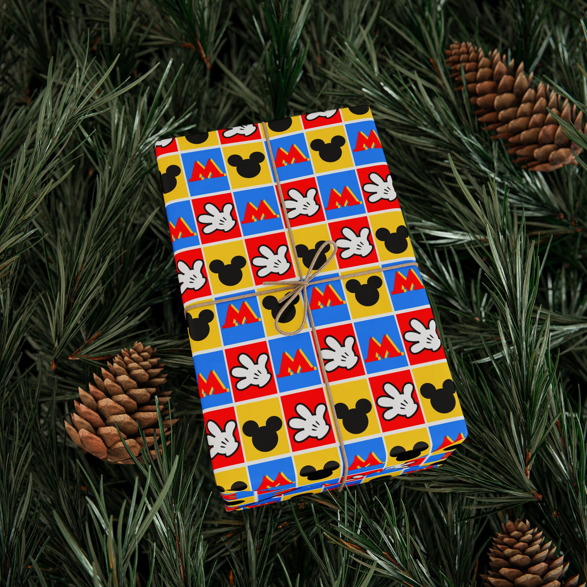 Checkerboard Mickey Hands Wrapping Paper Roll
