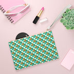 Teal Checkerboard Pluto Convertible Wristlet Clutch
