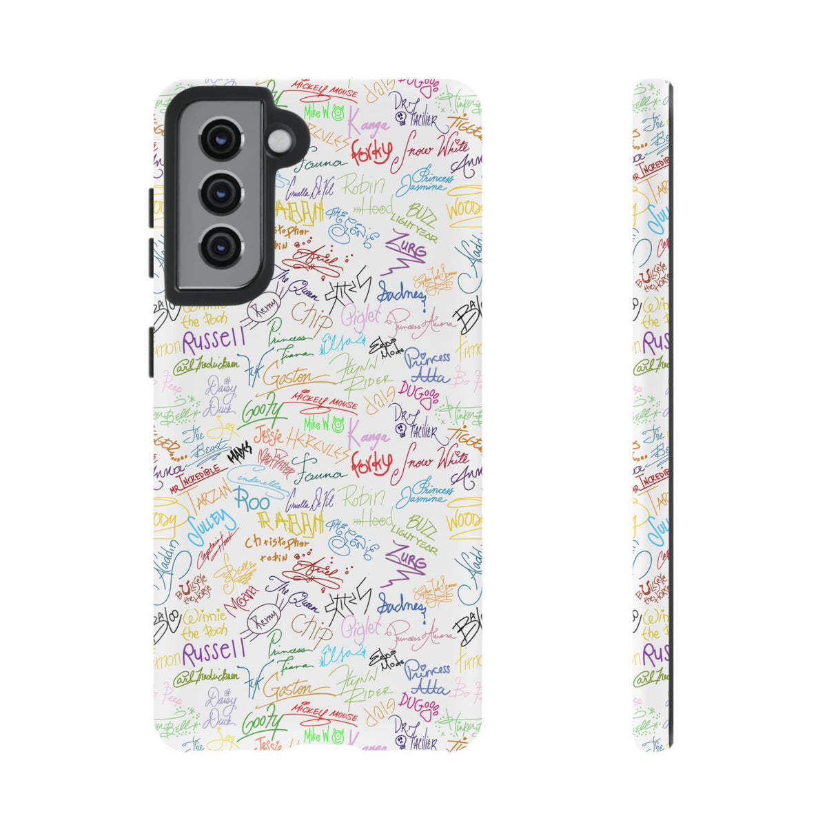 Character Autographs on White Resort Ready Cell Phone Tech Case