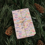 Character Autographs on Pink Wrapping Paper Roll