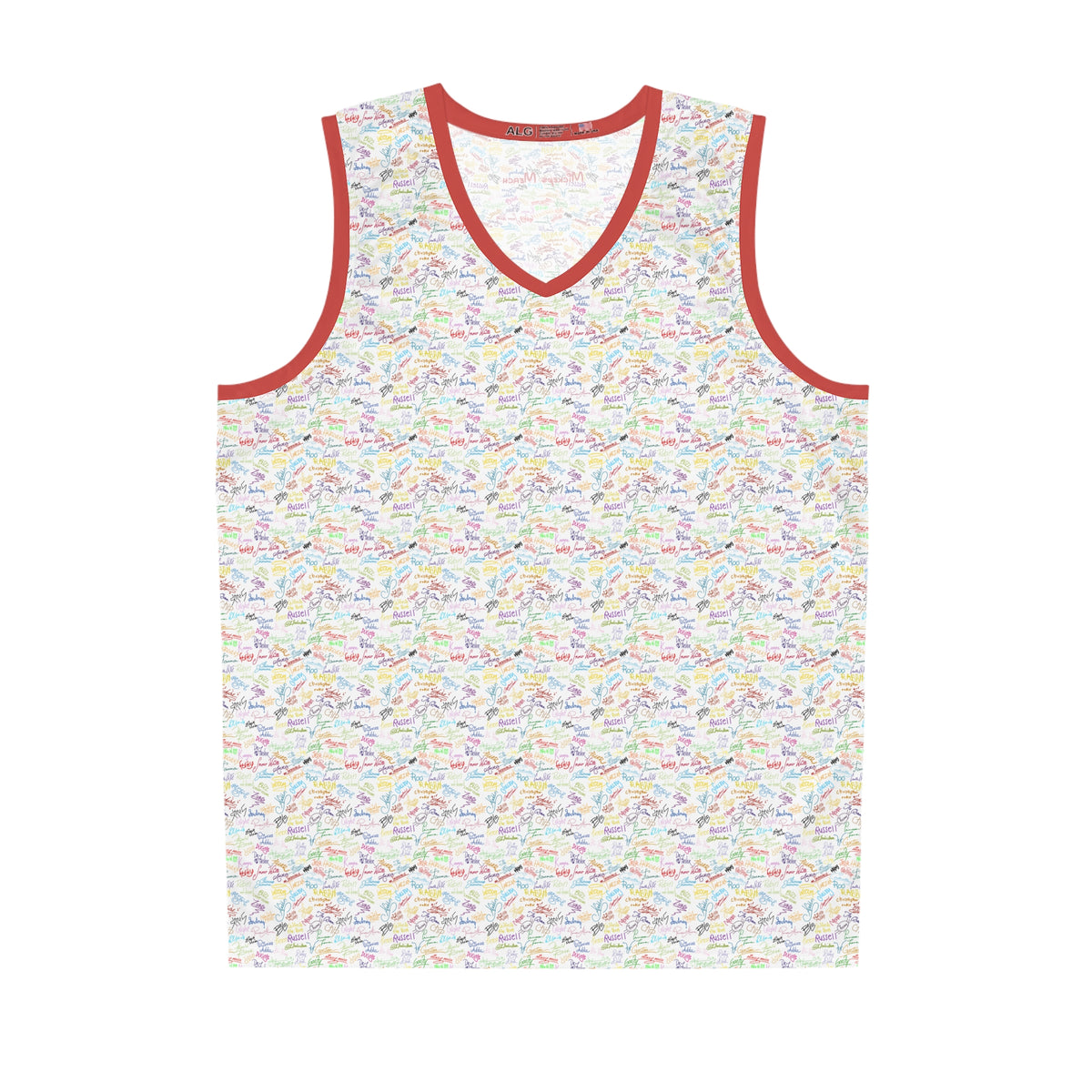 Character Autographs on White Park Performance Tank Top