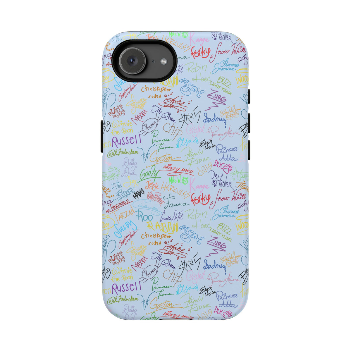 Character Autographs on Blue Resort Ready Cell Phone Tech Case