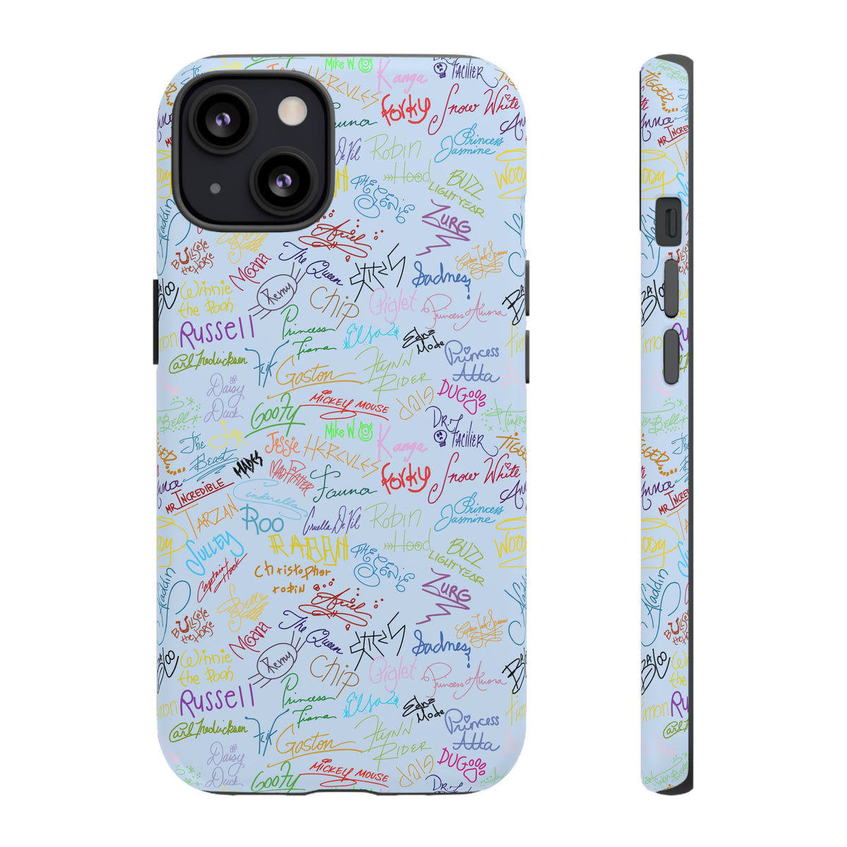 Character Autographs on Blue Resort Ready Cell Phone Tech Case