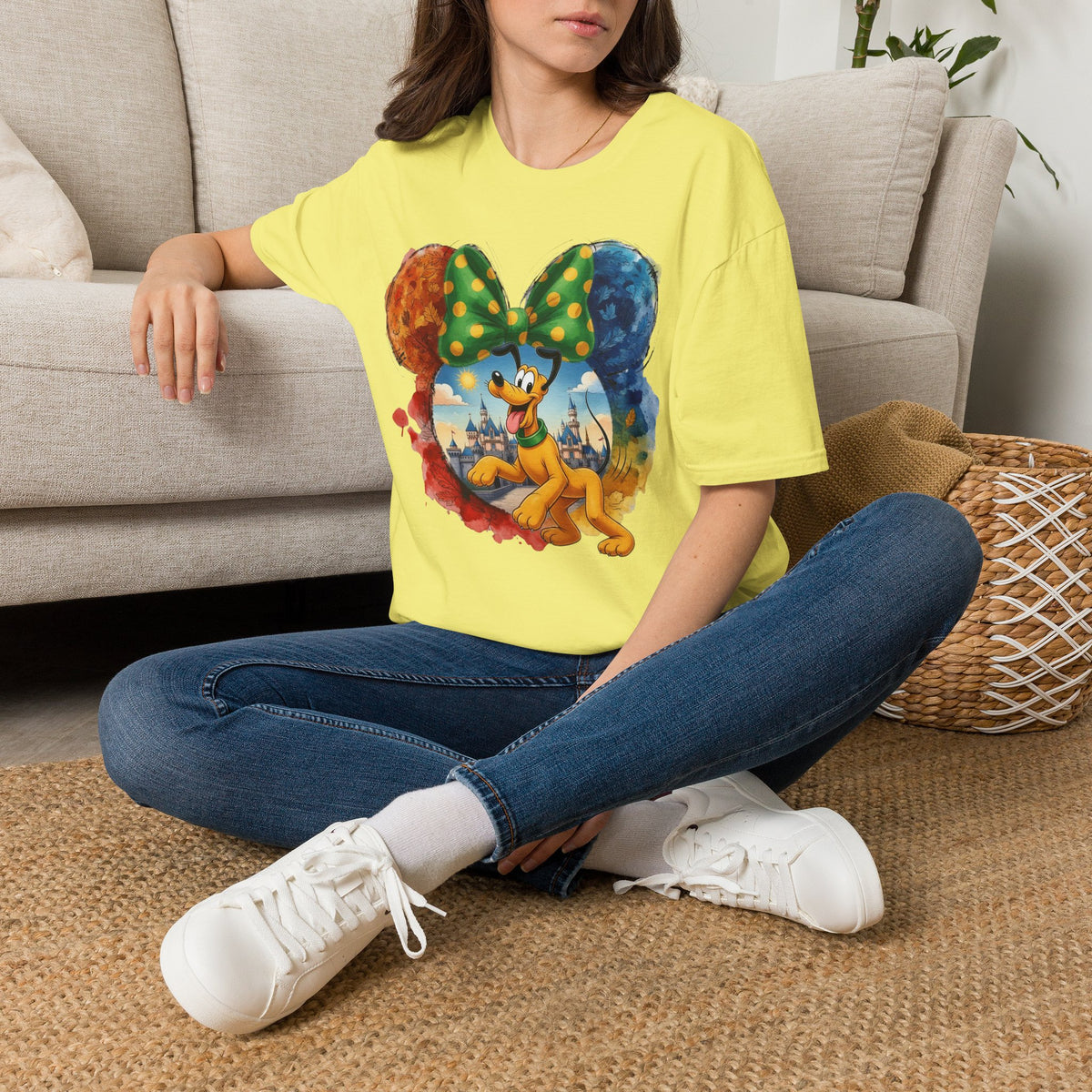 Sensational Six - Pluto's Playful Emerald Bow Castle Vignette Unisex Graphic Tee