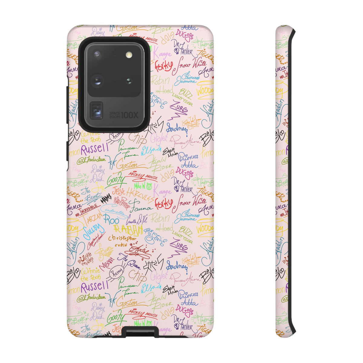 Character Autographs on Pink Resort Ready Cell Phone Tech Case