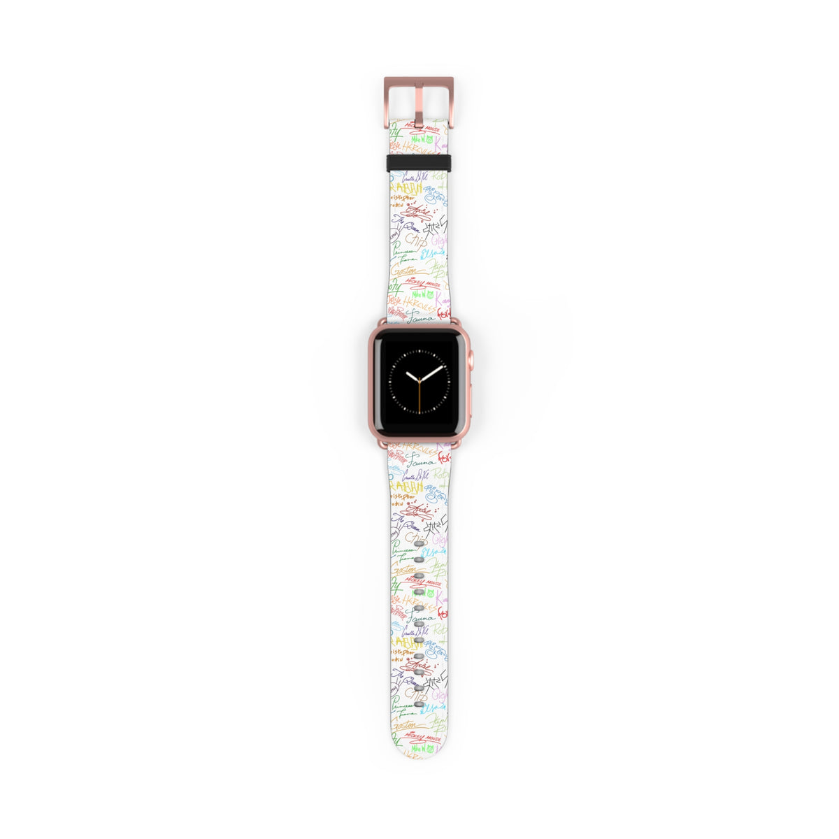 Character Autographs on White Whimsical Watch Band - Apple