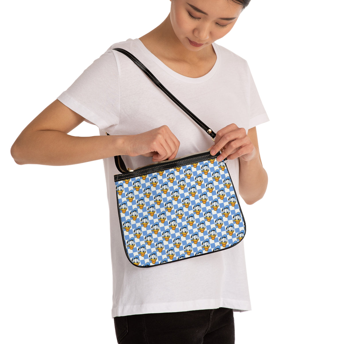 Blue Checkerboard Donald Small Shoulder Bag
