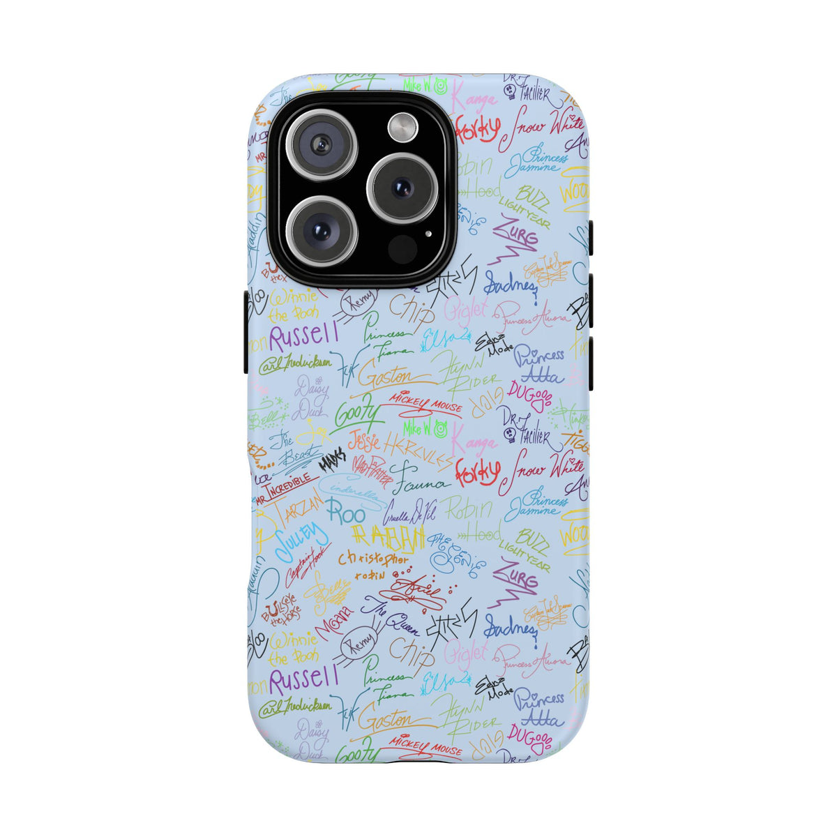 Character Autographs on Blue Resort Ready Cell Phone Tech Case