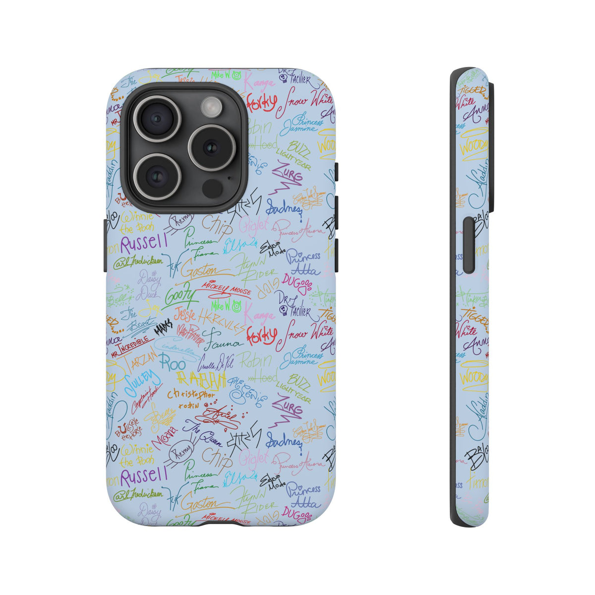 Character Autographs on Blue Resort Ready Cell Phone Tech Case