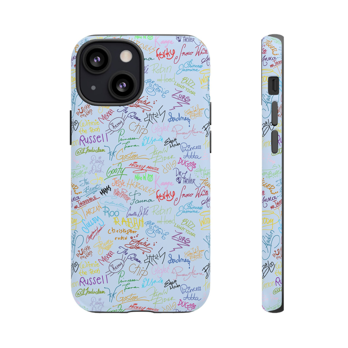 Character Autographs on Blue Resort Ready Cell Phone Tech Case