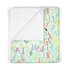Character Autographs on Green Happily Ever After Baby Blanket