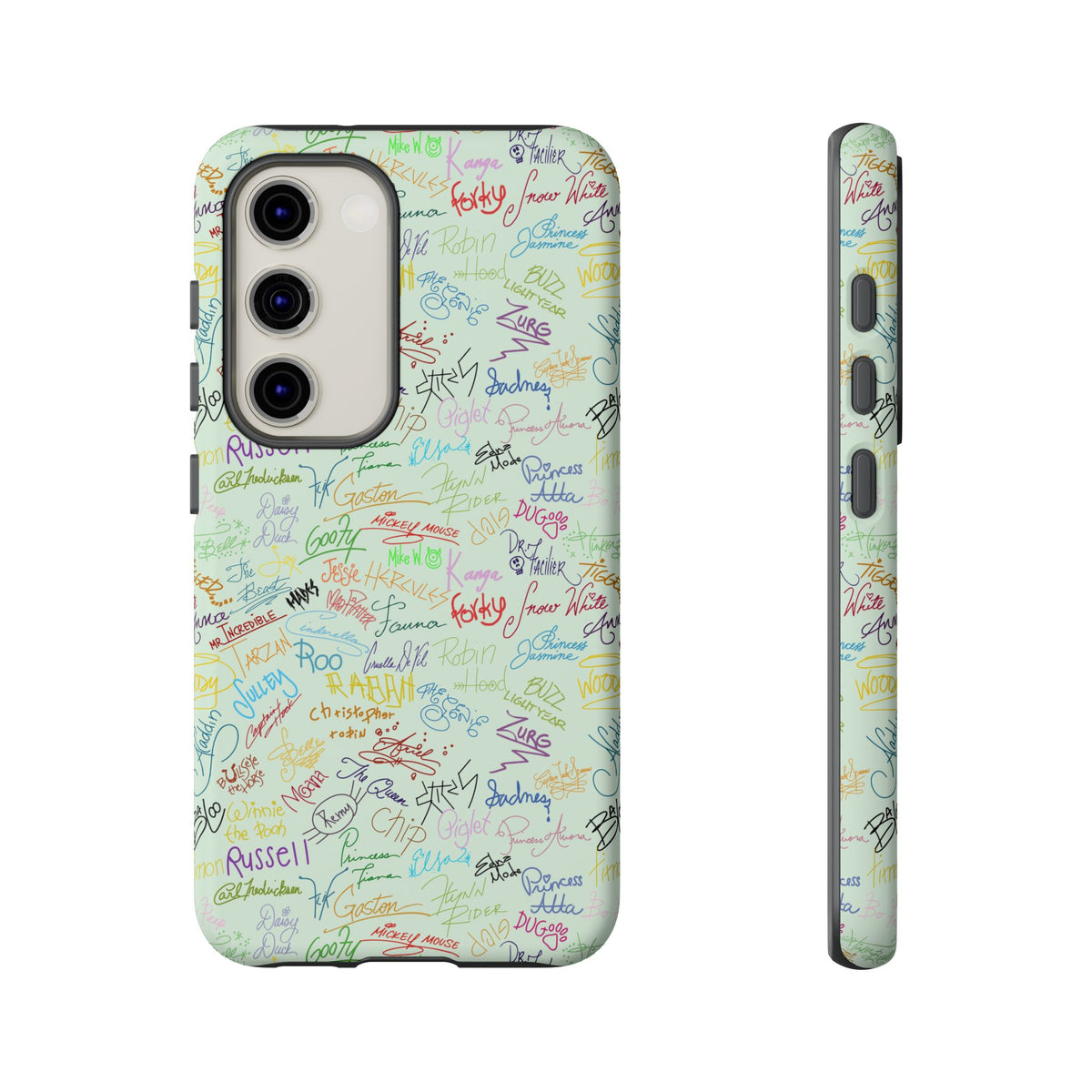 Character Autographs on Green Resort Ready Cell Phone Tech Case