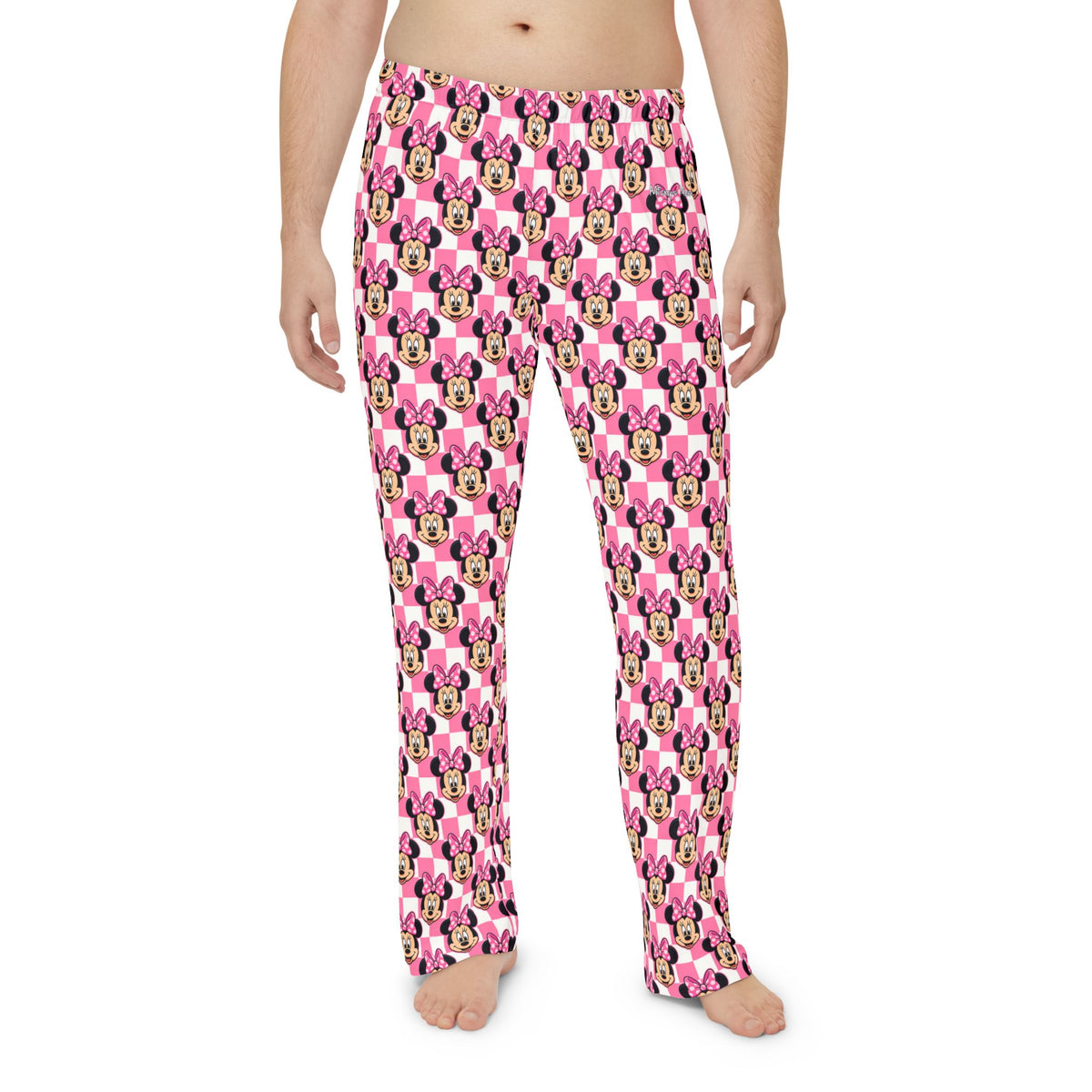 Pink Checkerboard Minnie Men's Pajama Pants