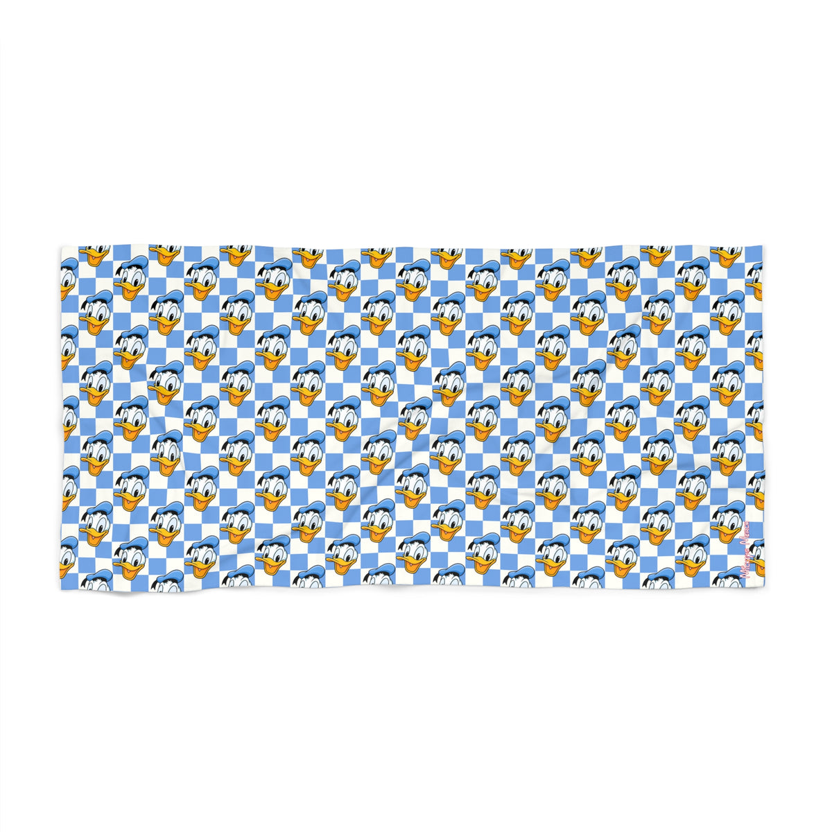 Blue Checkerboard Donald Beach Towel
