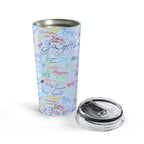 Character Autographs on Blue 20oz Tumbler