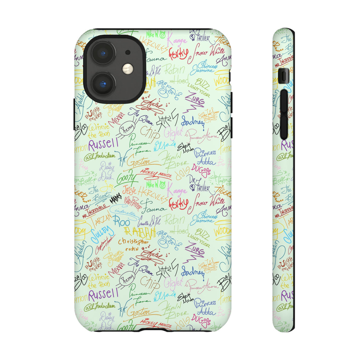 Character Autographs on Green Resort Ready Cell Phone Tech Case