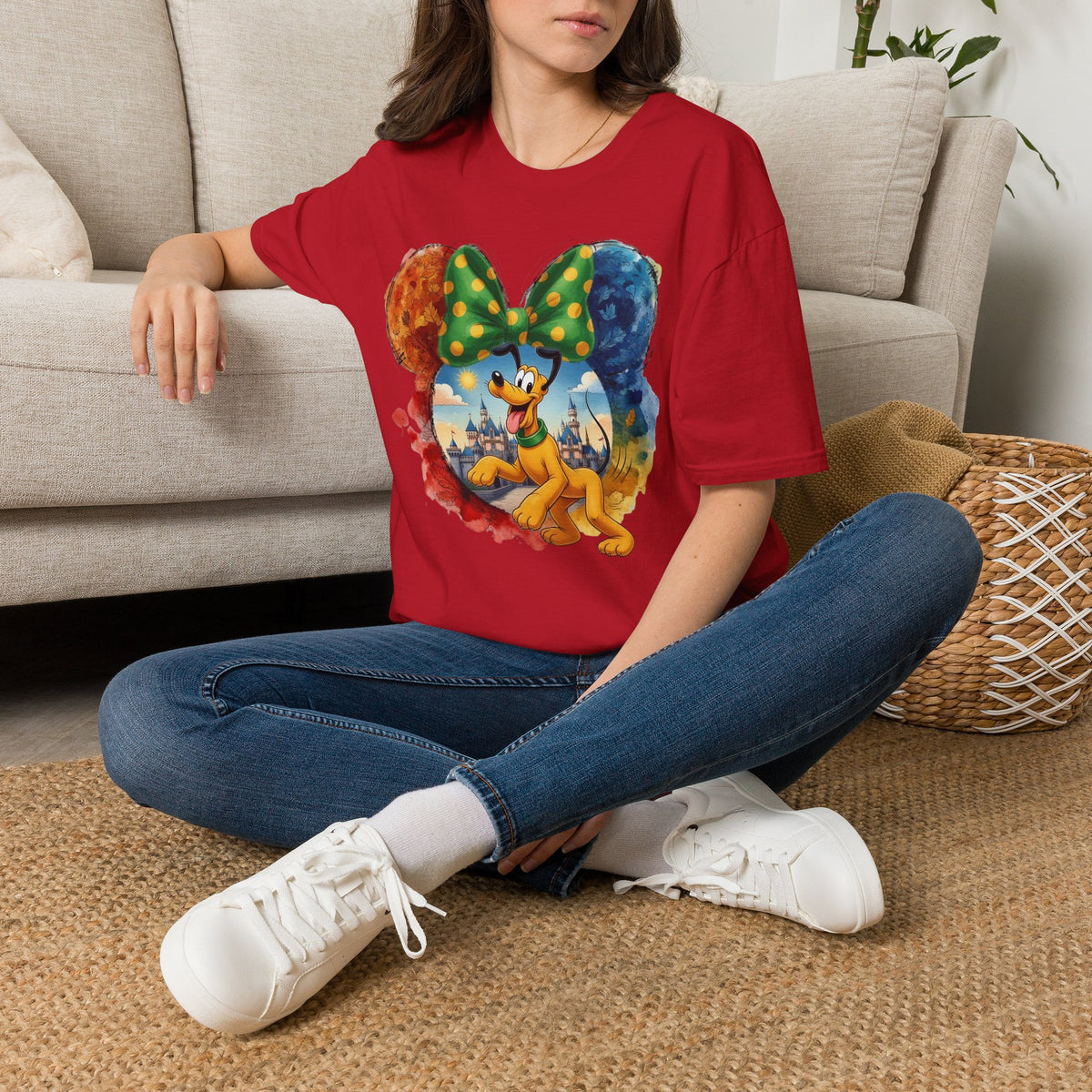 Sensational Six - Pluto's Playful Emerald Bow Castle Vignette Unisex Graphic Tee