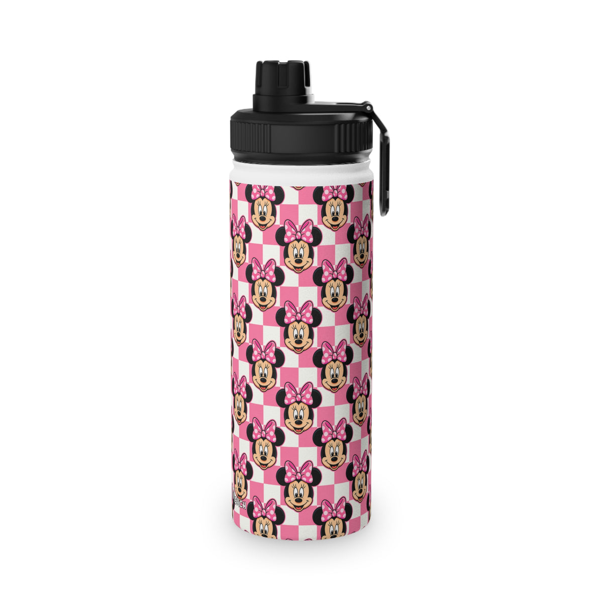 Pink Checkerboard Minnie Stainless Steel Water Bottle