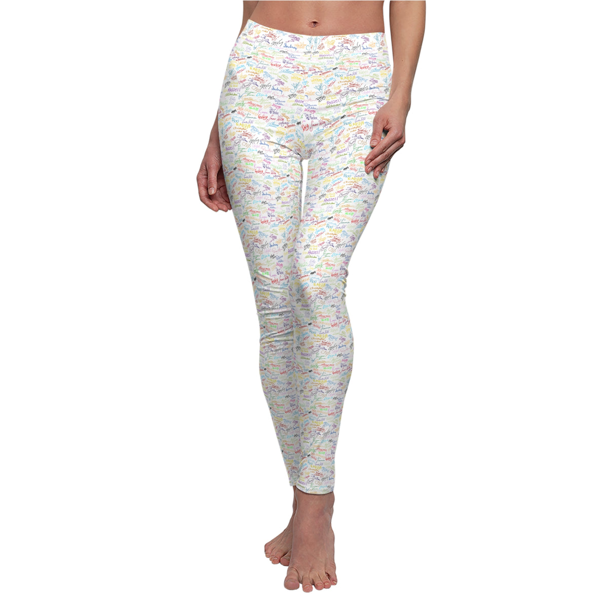 Character Autographs on White Leggings