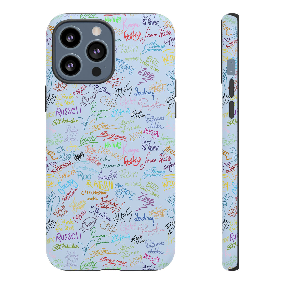 Character Autographs on Blue Resort Ready Cell Phone Tech Case