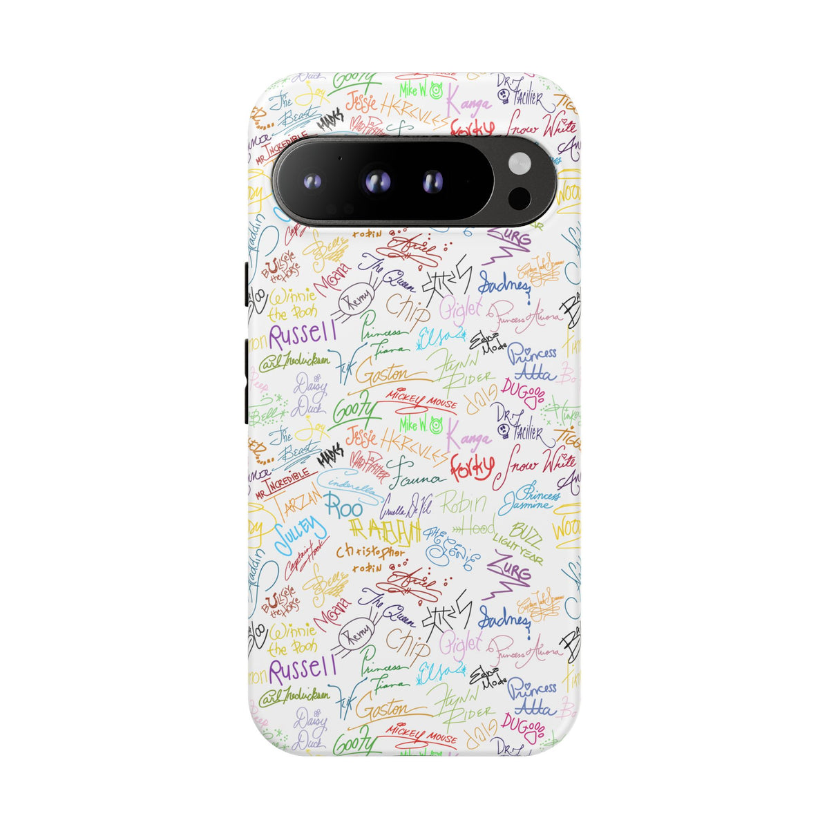 Character Autographs on White Resort Ready Cell Phone Tech Case