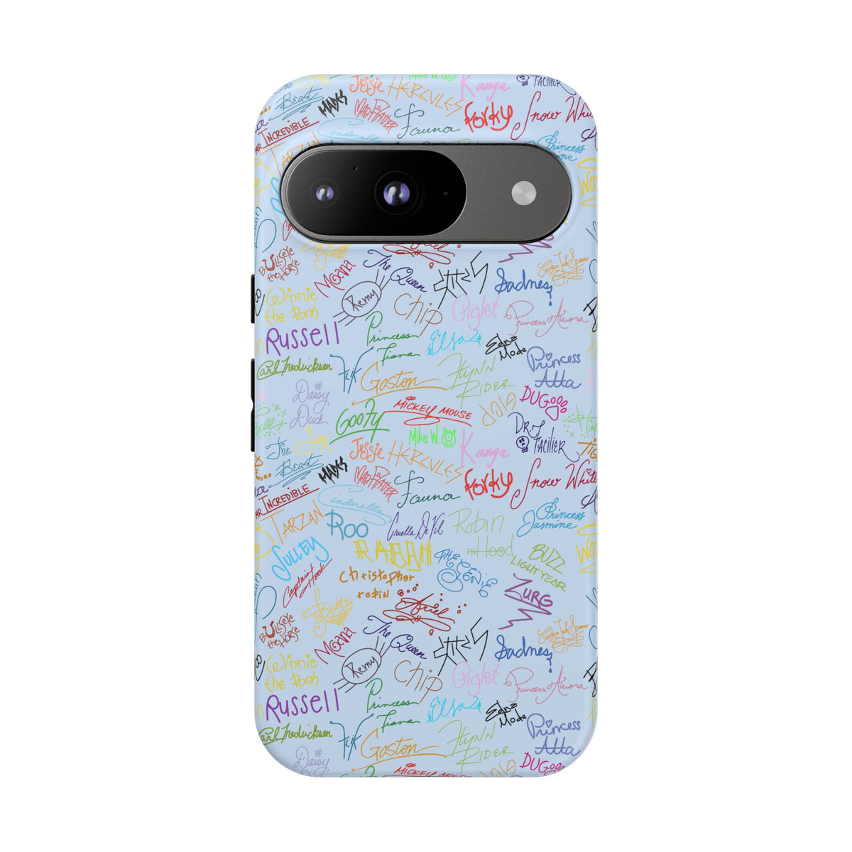 Character Autographs on Blue Resort Ready Cell Phone Tech Case
