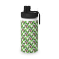 Green Checkerboard Goofy Stainless Steel Water Bottle